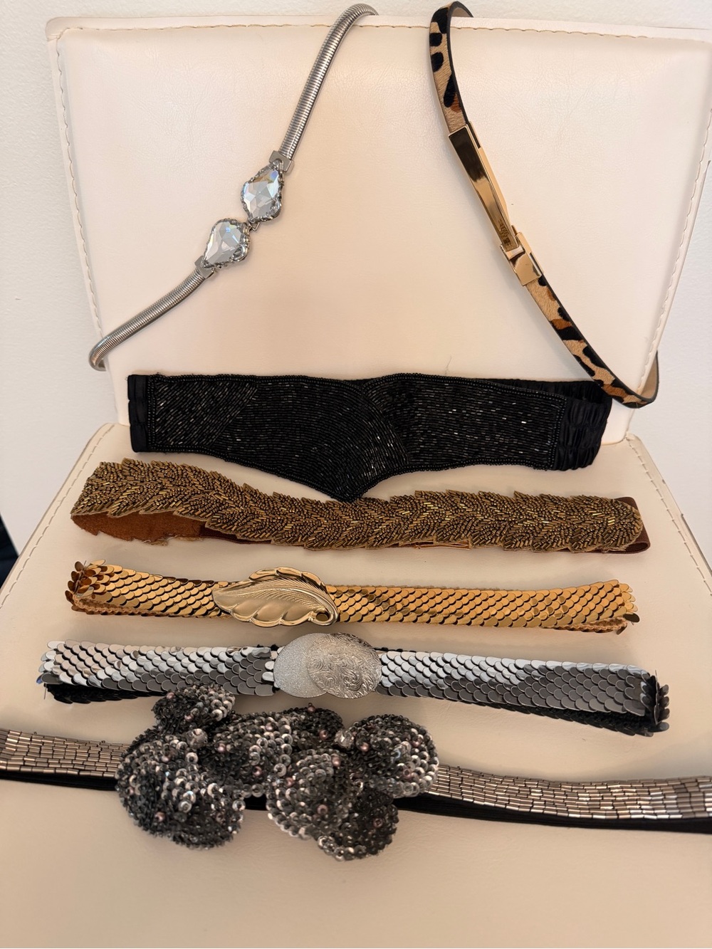 Elegant collection of women’s belts. Elevate your outfit with some sparkle